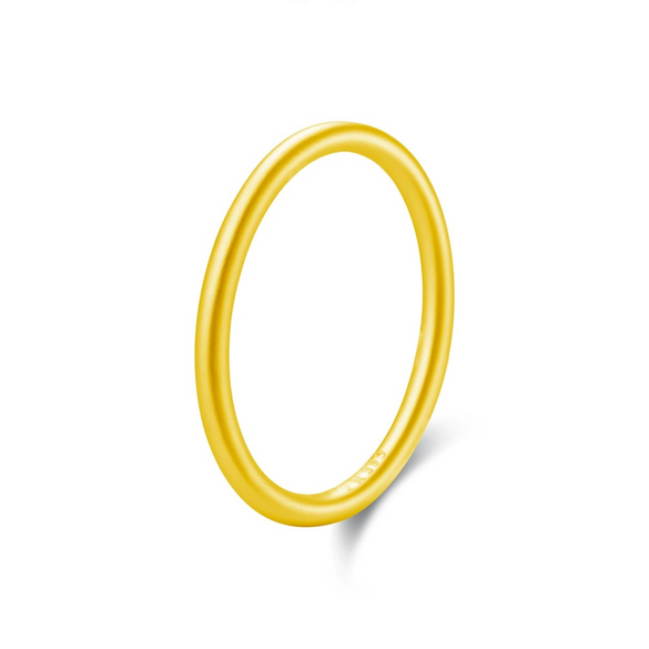 Wholesale Women's S999 Pure Silver Classic Simple Sparkling Stacking Ring With Electroplating