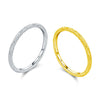 Wholesale Women's S999 Pure Silver Classic Simple Sparkling Stacking Ring With Electroplating