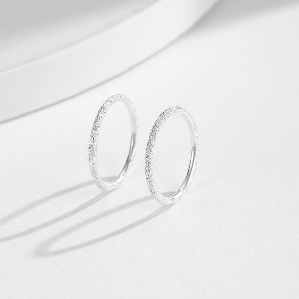 Wholesale Women's S999 Pure Silver Classic Simple Sparkling Stacking Ring With Electroplating