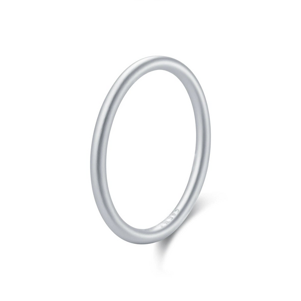 Wholesale Women's S999 Pure Silver Classic Simple Sparkling Stacking Ring With Electroplating