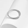 Wholesale Women's S925 Pure Silver Geometric Style Ring With Mosan Diamond And Rhinestones
