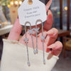 Wholesale Women's S925 Silver And Copper Zircon Butterfly Insect Shape Long Tassel Earrings Light Luxury Elegant Fashion
