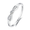 Wholesale Women's S925 Silver Bow Simple Ring With Diamond Design