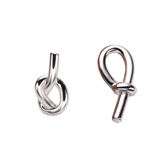 Wholesale Women's S925 Silver Butterfly Knot Asymmetric Ear Hook Earrings Geometric Style