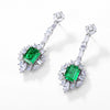 Wholesale Women's S925 Silver Cultivated Emerald Geometric Vintage Earrings