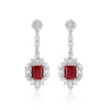Wholesale Women's S925 Silver Cultivated Emerald Geometric Vintage Earrings