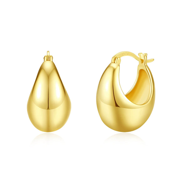 Wholesale Women's S925 Silver Drop Shape Geometric Exaggerate Style Electroplated Earrings