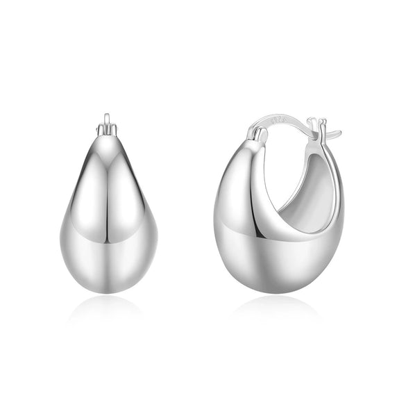 Wholesale Women's S925 Silver Drop Shape Geometric Exaggerate Style Electroplated Earrings
