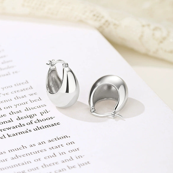 Wholesale Women's S925 Silver Drop Shape Geometric Exaggerate Style Electroplated Earrings