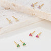 Wholesale Women's S925 Silver Earrings With Colorful Zircon And Geometric Pattern And Electroplating Treatment