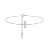 Wholesale Women's S925 Silver Electroplated Geometric Cross Bracelet With Moissanite