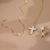 Wholesale Women's S925 Silver Electroplated Geometric Cross Bracelet With Moissanite