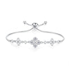 Wholesale Women's S925 Silver Fairy Style Heartshaped Bracelet With Star And Geometric Patterns And Electroplating