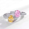 Wholesale Women's S925 Silver Fashion Geometric Eggshaped Ring Set With Precious Stones