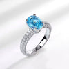Wholesale Women's S925 Silver Fashion Geometric Eggshaped Ring Set With Precious Stones
