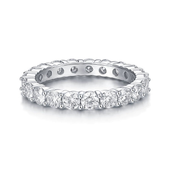 Wholesale Women's S925 Silver Fashion Geometric Moissanite Inlay Ring