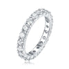 Wholesale Women's S925 Silver Fashion Geometric Moissanite Inlay Ring