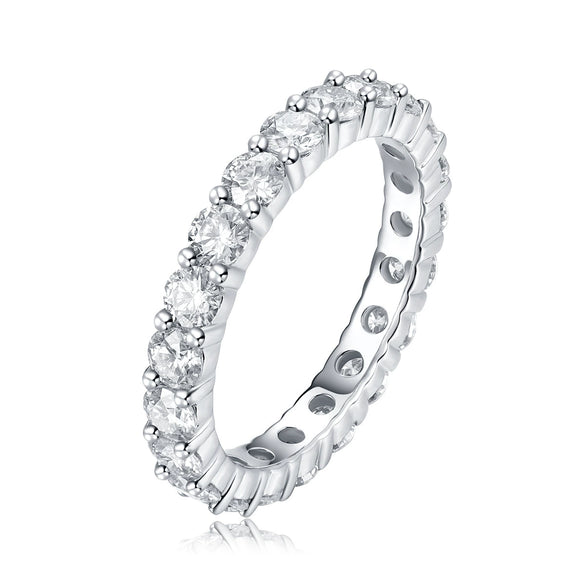 Wholesale Women's S925 Silver Fashion Geometric Moissanite Inlay Ring