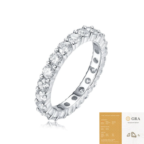 Wholesale Women's S925 Silver Fashion Geometric Moissanite Inlay Ring