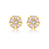 Wholesale Women's S925 Silver Flower Ear Studs With 18K Gold Electroplating High Sense Elegant Simple All Match