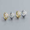 Wholesale Women's S925 Silver Flower Pattern Earrings With Electroplating