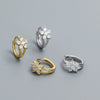 Wholesale Women's S925 Silver Flower Pattern Earrings With Electroplating