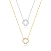 Wholesale Women's S925 Silver Four Leaf Clover Pendant Clavicle Chain With Diamond And Platinum Or 18K Gold Electroplating