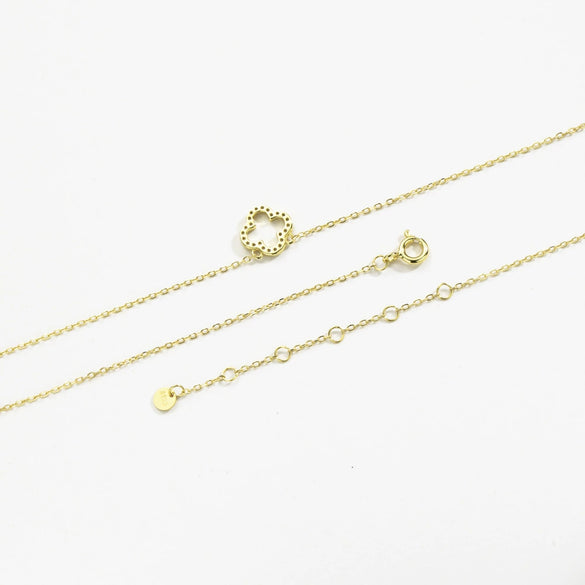 Wholesale Women's S925 Silver Four Leaf Clover Pendant Clavicle Chain With Diamond And Platinum Or 18K Gold Electroplating