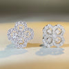 Wholesale Women's S925 Silver Fourleaf Clover Earrings With High Carbon Diamond Zircon And Electroplating Treatment