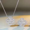 Wholesale Women's S925 Silver Fourleaf Clover Earrings With High Carbon Diamond Zircon And Electroplating Treatment