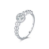 Wholesale Women's S925 Silver Geometric Bubble Ring With Mosan Diamond Electroplated Lovely Style
