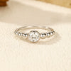 Wholesale Women's S925 Silver Geometric Bubble Ring With Mosan Diamond Electroplated Lovely Style