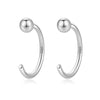 Wholesale Women's S925 Silver Geometric Cshaped Earrings With Electroplating Treatment