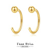Wholesale Women's S925 Silver Geometric Cshaped Earrings With Electroplating Treatment