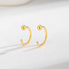 Wholesale Women's S925 Silver Geometric Cshaped Earrings With Electroplating Treatment