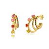 Wholesale Women's S925 Silver Geometric Cshaped Multilayer Diamond Set Electroplated Earrings