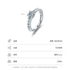 Wholesale Women's S925 Silver Geometric Diamond Ring With Four Claw Setting And Twisted Design