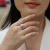 Wholesale Women's S925 Silver Geometric Dream Box Ring Set With Moissanite