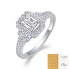 Wholesale Women's S925 Silver Geometric Dream Box Ring Set With Moissanite