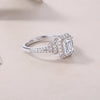 Wholesale Women's S925 Silver Geometric Dream Box Ring Set With Moissanite
