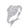 Wholesale Women's S925 Silver Geometric Dream Box Ring Set With Moissanite