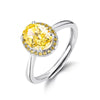 Wholesale Women's S925 Silver Geometric Eggshaped Pink Diamond Ring With Electroplating