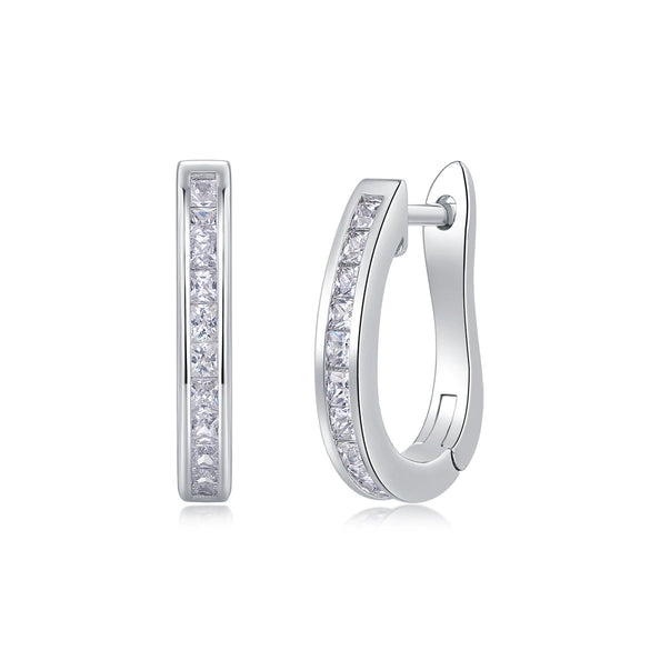 Wholesale Women's S925 Silver Geometric Fashion Ol Moissanite Earrings Set With Diamonds