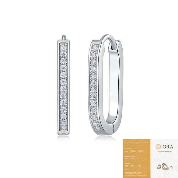 Wholesale Women's S925 Silver Geometric Fashion Ol Moissanite Earrings Set With Diamonds