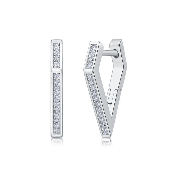 Wholesale Women's S925 Silver Geometric Fashion Ol Moissanite Earrings Set With Diamonds