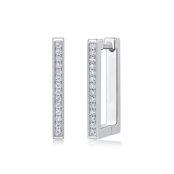Wholesale Women's S925 Silver Geometric Fashion Ol Moissanite Earrings Set With Diamonds