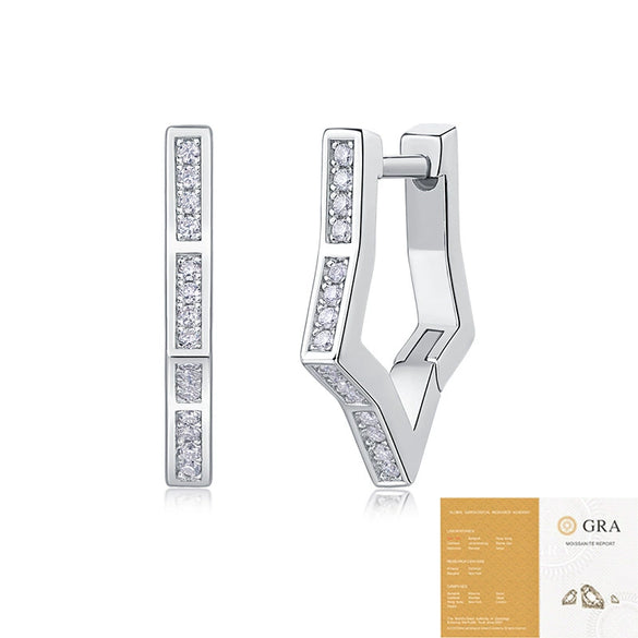 Wholesale Women's S925 Silver Geometric Fashion Ol Moissanite Earrings Set With Diamonds