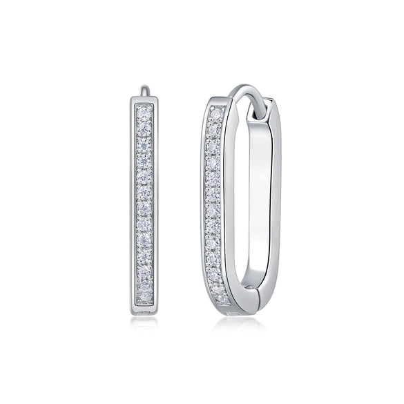 Wholesale Women's S925 Silver Geometric Fashion Ol Moissanite Earrings Set With Diamonds