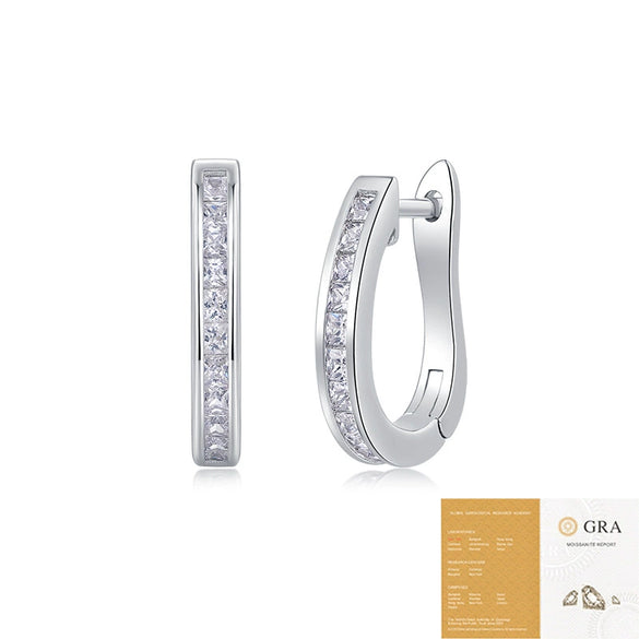 Wholesale Women's S925 Silver Geometric Fashion Ol Moissanite Earrings Set With Diamonds