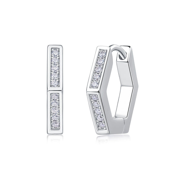 Wholesale Women's S925 Silver Geometric Fashion Ol Moissanite Earrings Set With Diamonds